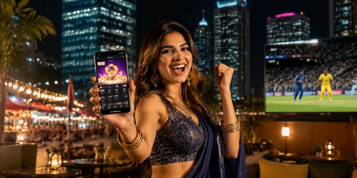 Night market scene representing Indian users depositing funds using UPI
